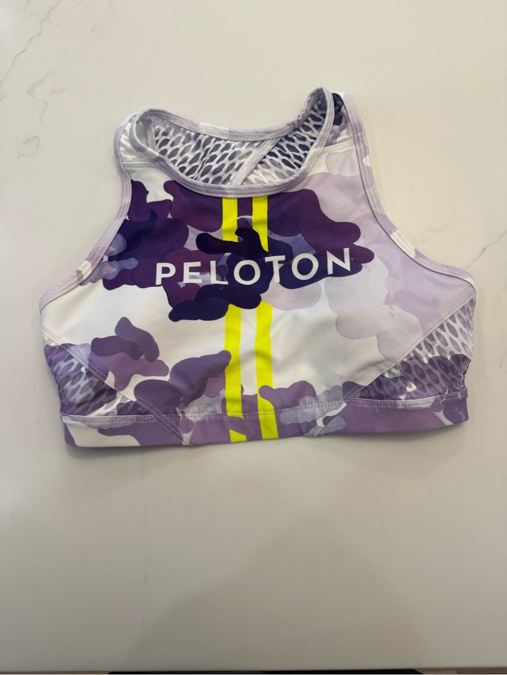 Peloton women’s Purple Camo sports bra Top